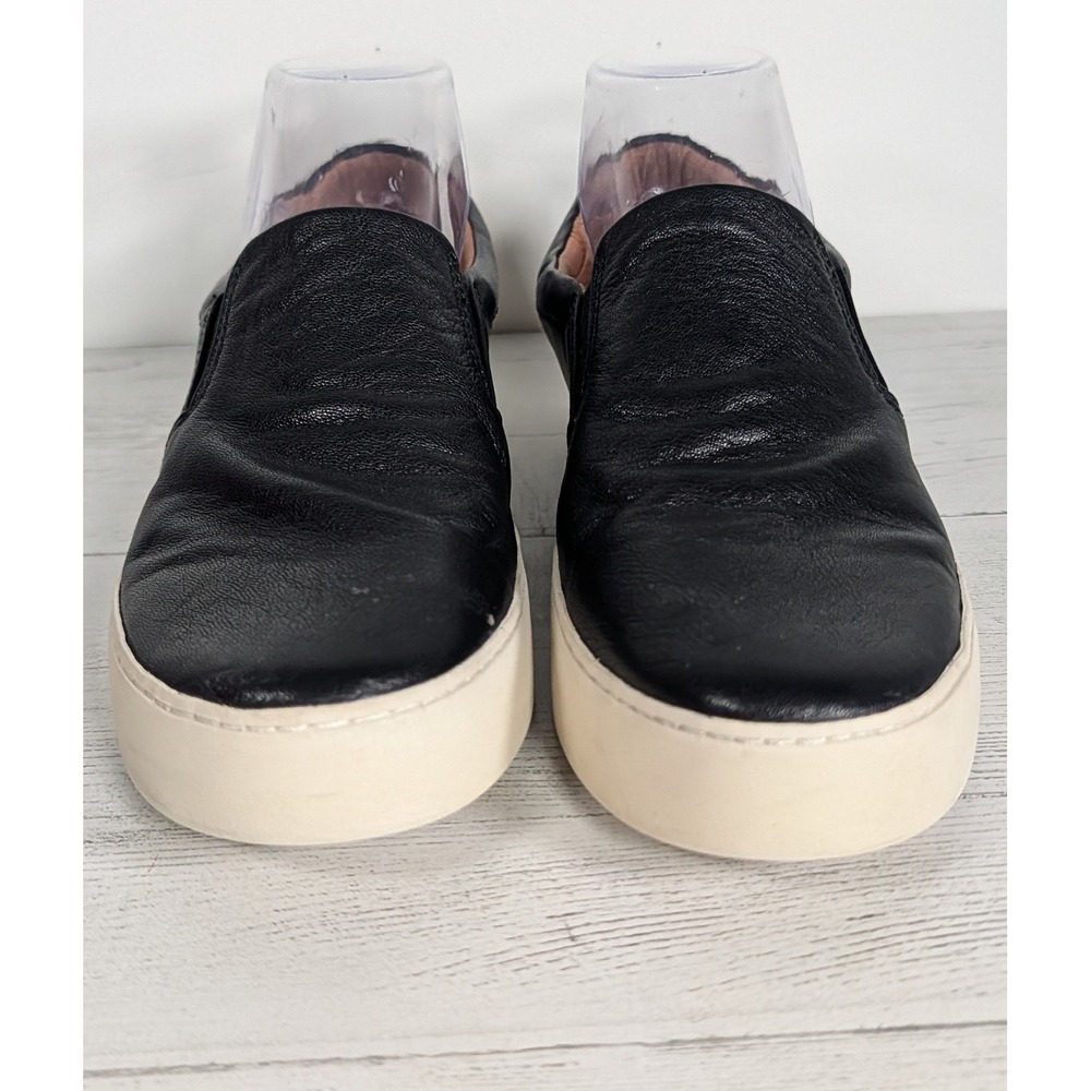 Frye Ivy Slip On Black Leather Platform Sneakers 7.5M 3471292-BLK - Picture 3 of 8